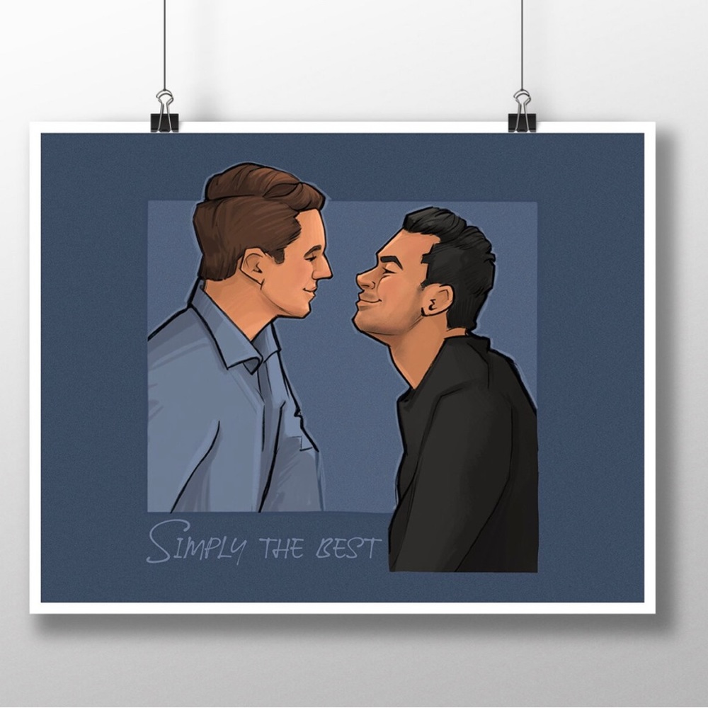 Schitt's Creek Print David and Patrick Simply The Best Print by Karen Hallion
